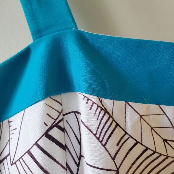 Madison Leigh Sundress Size 10 Colorful Cotton Spandex Straps Back Zip Beach - Picture 12 of 13